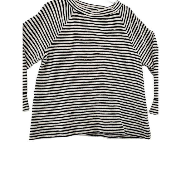 LOFT by ANN TAYLOR Sweater Women's Long Sleeve Striped Pullover B/W Large - Picture 8 of 9